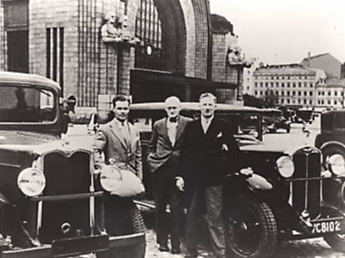 Frank Perkins (right), founder of Perkins Engines Company Limited